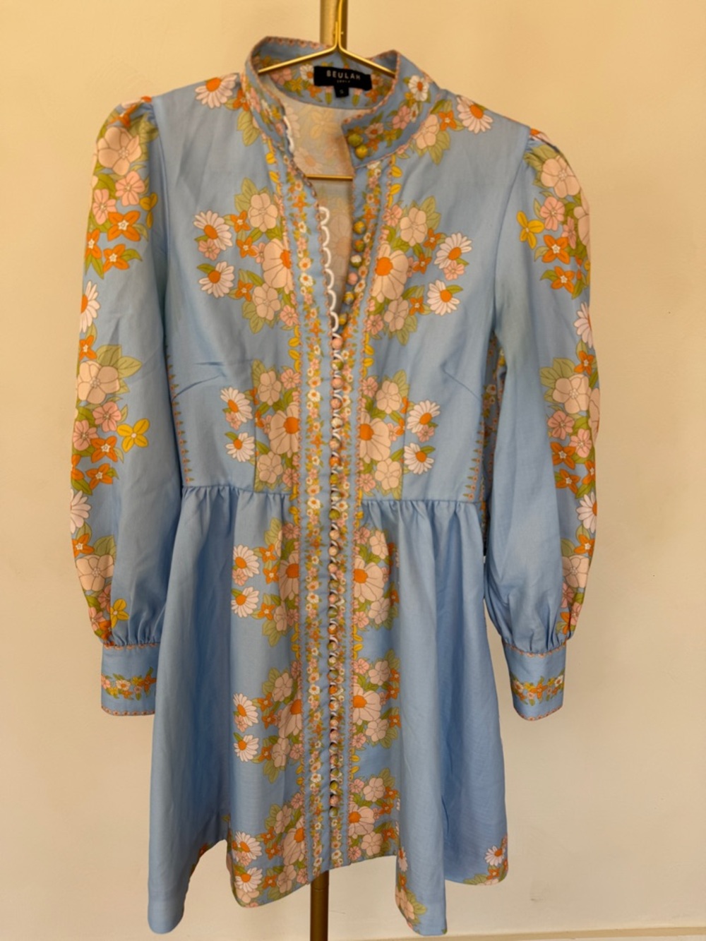Beulah Light Blue Floral Mini Dress